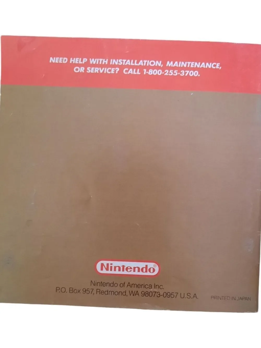 Nintendo official instruction